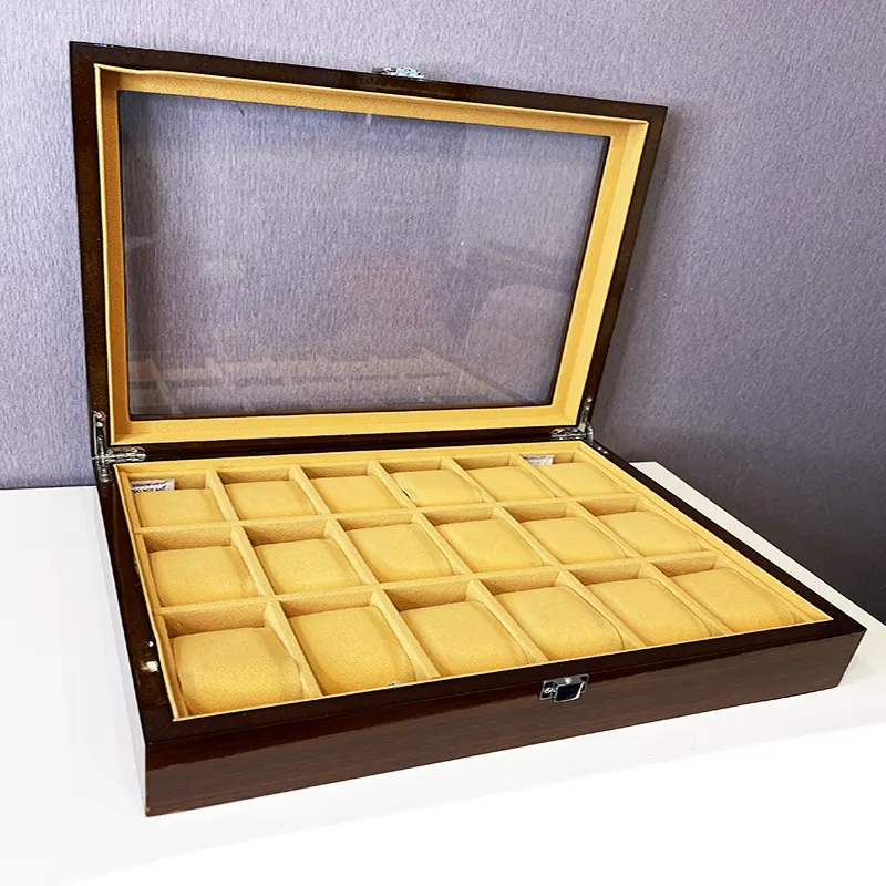 18 Slots Watch Organizer New Coffee Wooden Boxes And Gift Case